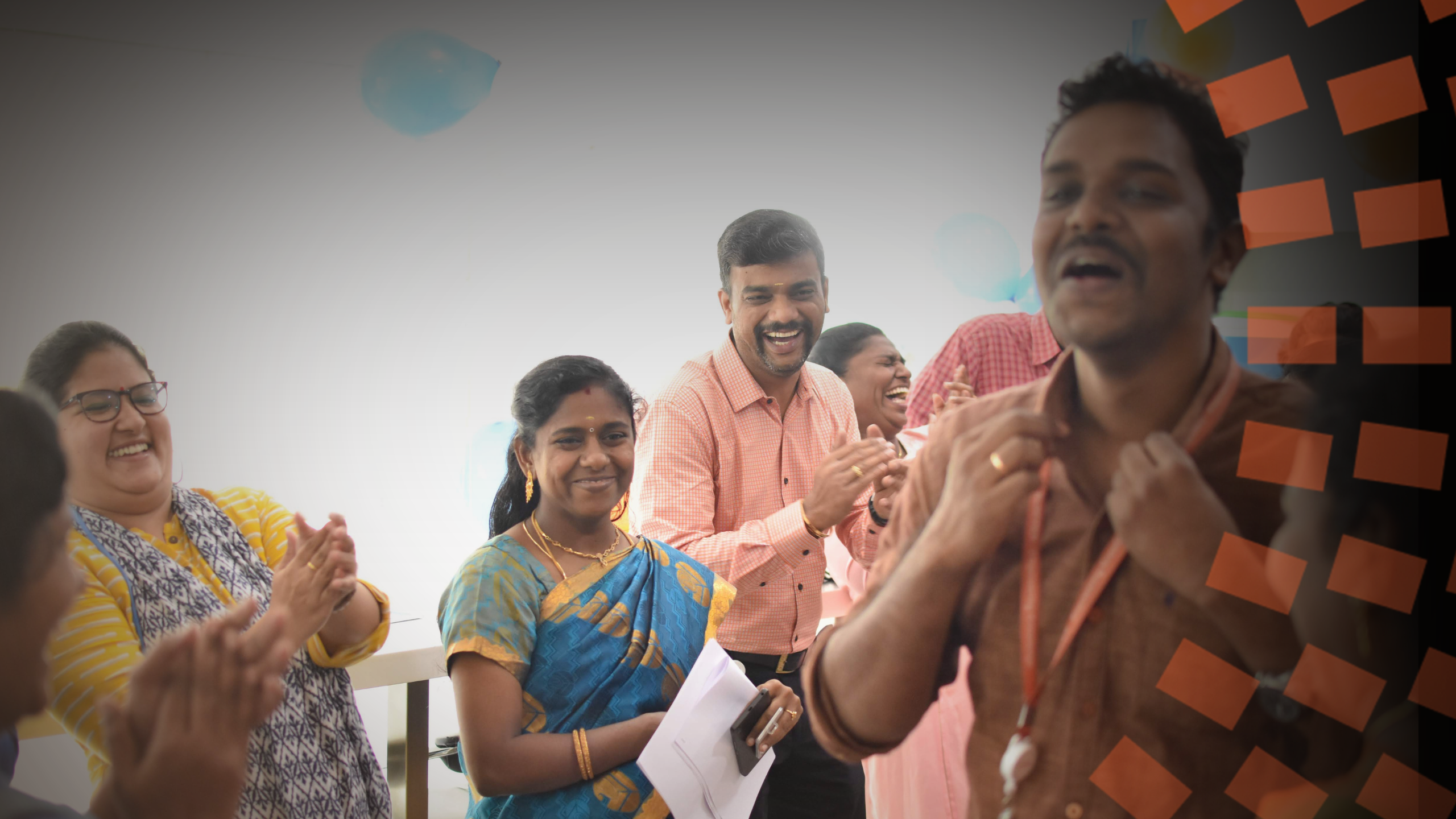 Elsevier tech colleagues enjoy a year-end celebration.