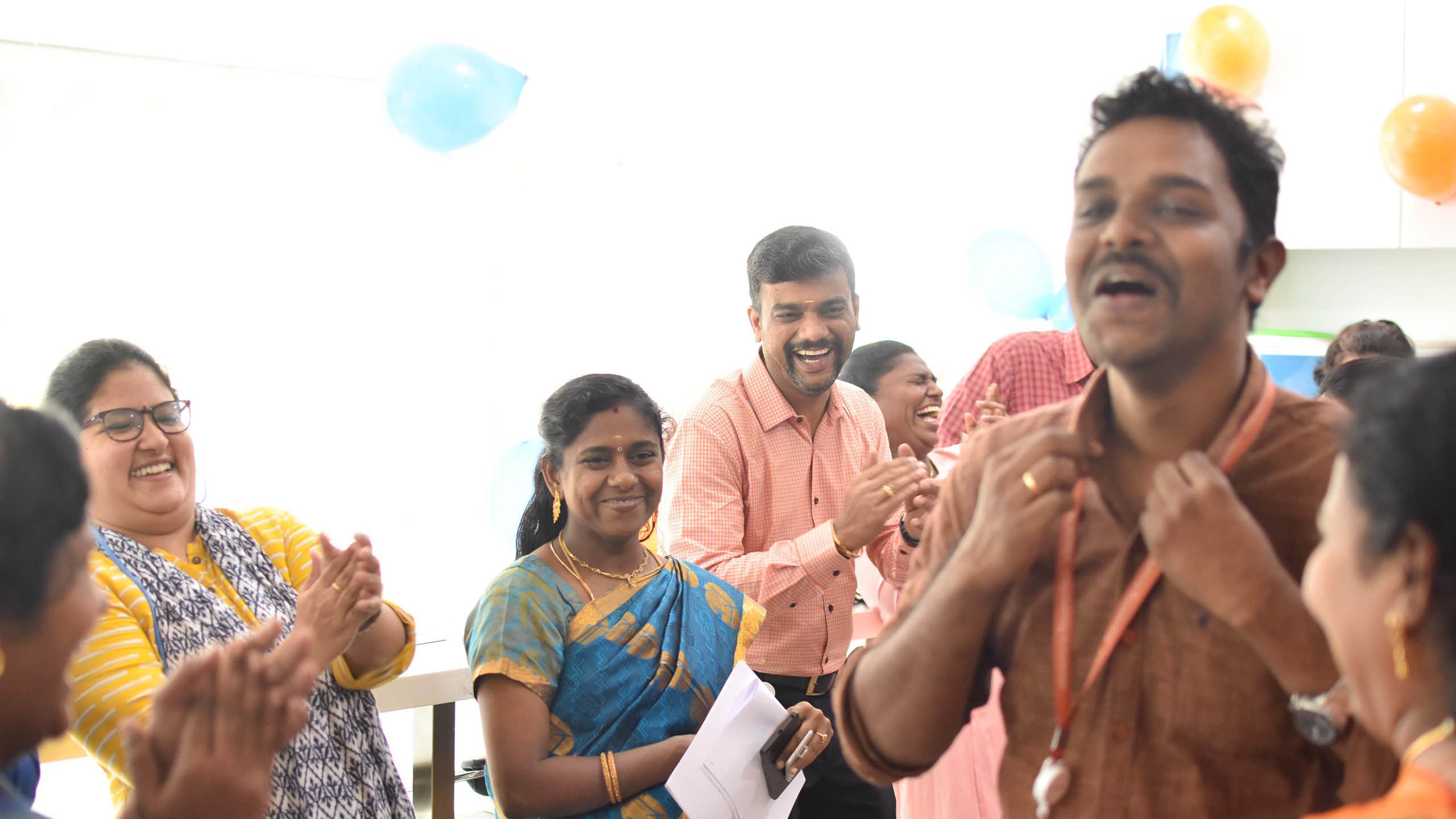 Tech colleagues in Elsevier's Chennai, India, office