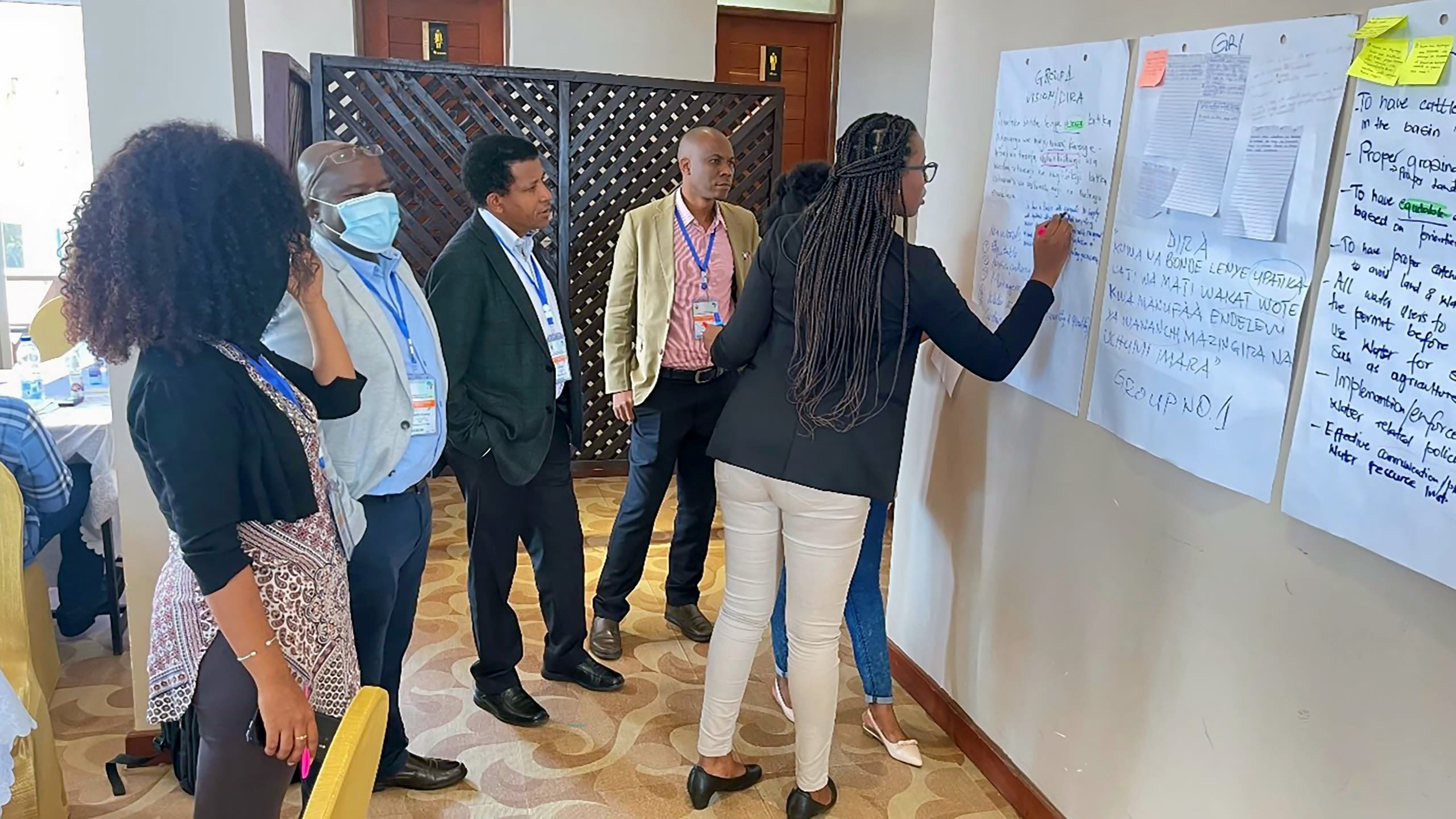 Dr Augustina Alexander and consortium team members integrate stakeholders' ideas into a single vision for water resource management.
