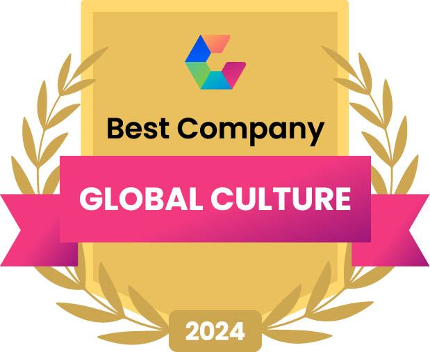 Comparably Award badge for Best Company Global Culture 2024